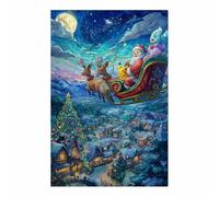 DMZPKZB Poster natalizi Ancianos y ciervos Arte natalizia vintage, dipinti moderni, soggiorno, ufficio, sala da pranzo,da letto, decorazioni per mobili（multicolor170-70x100cm Sin marco