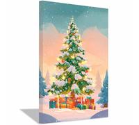 DMZPKZB Poster natalizi Árbol de Navidad Arte natalizia vintage, dipinti moderni, soggiorno, ufficio, sala da pranzo,da letto, decorazioni per mobili（verde170-70x100cm Enmarcado