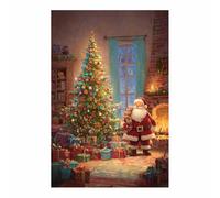 DMZPKZB Poster natalizi Árbol de Navidad Arte natalizia vintage, dipinti moderni, soggiorno, ufficio, sala da pranzo,da letto, decorazioni per mobili（multicolor65-60x90cm Sin marco