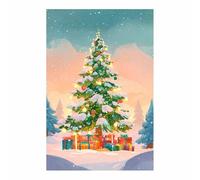 DMZPKZB Poster natalizi Árbol de Navidad Arte natalizia vintage, dipinti moderni, soggiorno, ufficio, sala da pranzo,da letto, decorazioni per mobili（verde170-80x120cm Sin marco