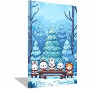 DMZPKZB Poster natalizi Árbol de Navidad Arte natalizia vintage, dipinti moderni, soggiorno, ufficio, sala da pranzo,da letto, decorazioni per mobili（blanco114-70x100cm Enmarcado