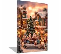 DMZPKZB Poster natalizi Árbol de Navidad Arte natalizia vintage, dipinti moderni, soggiorno, ufficio, sala da pranzo,da letto, decorazioni per mobili（verde72-80x120cm Enmarcado