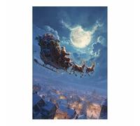 DMZPKZB Poster natalizi El anciano y la luna Arte natalizia vintage, dipinti moderni, soggiorno, ufficio, sala da pranzo,da letto, decorazioni per mobili（multicolor65-80x120cm Sin marco