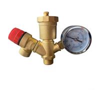 DN 25 - Grupo de seguridad de latón para sistemas de calefacción con válvula de alivio de presión, ventilación rápida y medidor de presión analógico de precisión para monitoreo en tiempo real (G3/4)