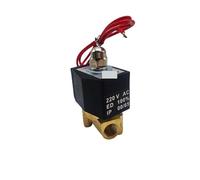 DN15 DN20 DN25 DN08 - Válvula solenoide eléctrica de latón para agua, aceite y aire normalmente cerrada, IP65 12 V, 24 V, 220 V, G1/4 3/8 1/2 3/4 1 pulgada (DN25, G_220V_Cuerpo de cobre)