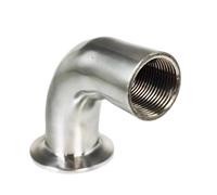 DN15/DN20/DN25/DN32/DN40DN50 BSP conector de tubería roscado hembra codo de 90 grados 1,5 ''Tri abrazadera virola de 50,5mm(DN50 Ferrule 77.5)