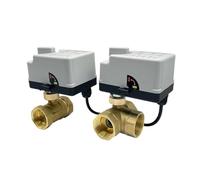 DN15 DN20 DN25 DN50 - Válvula de bola motorizada de latón 220 V 12 V 24 V 3 cables 2 controles actuadores eléctricos con interruptor manual (DN32, 24VDC_3 vías)