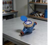 DN20 - Medidor de agua digital de 3/4 pulgadas, todo tipo seco de cobre para plano, transparente, para lectura de esfera, filtro de sedimentos incluido, azul (DN25)