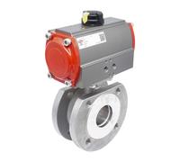 DN20 PN40 1-Piece 2-Way Pneumatic Stainless Steel Flanged Ball Valve Spring-closed