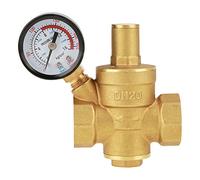 DN20 Válvula Reductora de Presión de Agua Ajustable de Latón Con Medidor, Reductor de Agua (DN20)