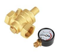 DN25 BSPP 32mm Válvula reductora de presión,Regulador reductor ajustable de presión de agua de latón,válvula reductora presión con manómetro 16 kg/cm² 0.05-0.8Mpa 17mm 1.6Mpa (Max)