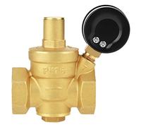 DN25 Regulador reductor de presión de agua ajustable, válvula reductora de presión de agua de latón + manómetro medidor de presión de agua (DN25)