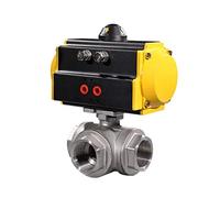 DN25 Tres maneras neumático de doble bola de válvula unidireccional TNP-2 piezas