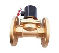 DN32 DN40 DN50 2 Way Air Gas Water Valve Brass/Stainless Solenoid 1-1/2 Inch Normally Close Large Flange(DN32,DC24V_BRASS BODY)