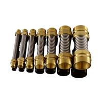 DN35 40 50 6 BSP rosca macho de cobre 304 fuelle de acero inoxidable for unidad de bobina de ventilador tubo manguera de entrada de agua de aire acondicionado Central(DN40 l 1-1l2 400mm)