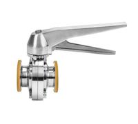 DN50 φ51 - Válvula de mariposa de triple abrazadera, válvula de mariposa de acero inoxidable 304 con mango de gatillo para aire, agua, vapor, medios corrosivos, aceite de barro