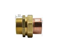 DN50 G 2" BSPP Male x Copper Inner Dia 54mm Brass Copper End Feed Fitting Union Connector Coupler Water Gas Oil