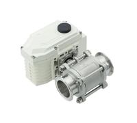 DN50 Stainless Steel Tri Clamp Ferrule 1.6mpa 304 Motorized Electric Three-piece Tri Clamped Ball Valve(220VAC)