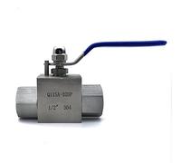 DN6 DN10 1/2 pulgadas DN15 DN20 DN25 válvula de bola Manual de hilo femenino de alta presión de cuerpo de acero inoxidable 304 de 2 vías(1 Inch)