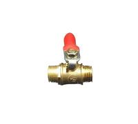 DN8 1/4" Male Brass Ball Valve Water Gas 57 PSI Hole 7mm With Red Handle