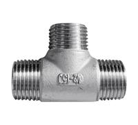(DN8-DN50) conector de tubería en T con rosca macho, macho y hembra de 3 vías, 1/4 ", 1/2", 3/4 ", 1", 1-1/4 ", 1-1/2", rosca de acero inoxidable 304(M x M x M,1-1/4")