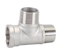 (DN8-DN50) conector de tubería en T con rosca macho, macho y hembra de 3 vías, 1/4 ", 1/2", 3/4 ", 1", 1-1/4 ", 1-1/2", rosca de acero inoxidable 304(F x M x M,1/2")