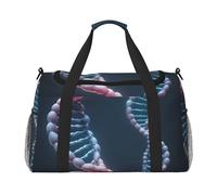 DNA Chain - Bolsa de mano plegable con impresión fotográfica de gran capacidad para escapadas de fin de semana en avión