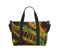DNA Chain - Bolsa de viaje con impresión fotográfica para viajes, gimnasio, deportes, fin de semana, Black, Talla única