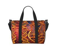 DNA Chain - Bolsa de viaje con impresión fotográfica para viajes, gimnasio, deportes, fin de semana, Black, Talla única