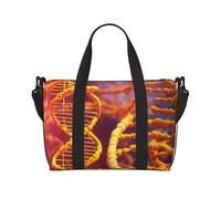 Dna Chain - Bolsa de viaje de mano con impresión fotográfica, bolsa de gimnasio, bolsa de viaje de fin de semana, bolsa de deporte, para mujeres y hombres, Negro -, Talla única