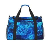 DNA Chain - Bolsa de viaje grande de lona con impresión fotográfica para mujer, bolsa de viaje para mujer, bolsa de mano, Negro -, Talla única