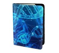 Dna Chain - Soporte para pasaporte con impresión fotográfica, artículos esenciales de viaje, cartera antirrobo para tarjetas y pasaportes, tamaño para adaptarse a todos los pasaportes estándar