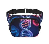 Dna Genetic Helix - Cangurera para mujer, impermeable, ajustable, riñonera, casual, para correr, entrenamiento, senderismo, viajes, color negro, talla única, Black, Talla única