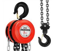 DNA MOTORING Levantamiento manual de cadena de acero con bloque de cadena de mano, 2T/4400 libras de capacidad, cadena de 3 m y 2 ganchos resistentes, caída manual de cadena para maquinaria automotriz