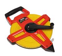 DNA MOTORING TOOLS-00042 Cinta de fibra de vidrio abierta de grado contratista, kit de herramientas de medición de distancia, [1] carrete de 1/2 pulgada / 330 pies, naranja/amarillo, 8 pulgadas