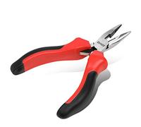 DNA Motoring TOOLS-00072 - Alicates de punta de aguja de 4-3/4 pulgadas, acero de aleación, alicates de corte de alambre de resorte entrelazados con mango antideslizante