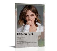DNANNWOGF Póster de Emma Watson en lienzo para sala de estar, dormitorio, sala de juegos, oficina, decoración de dormitorio familiar, imagen fotográfica, 40 x 60 cm, estilo marco