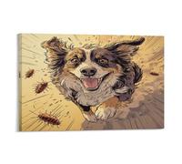 DNAVSOETR AUSTRALIAN SHEPHERD Cuadro En Lienzo Cuadro Decorativo Pinturas Murales Cuadros Modernos Impresiones Lienzo Para Salon Dormitorios Comedor Pasillo 16x24inch(40x60cm)