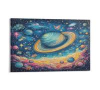 DNAVSOETR Cosmic Planets Cuadro En Lienzo Cuadro Decorativo Pinturas Murales Pintura Poster Impresiones Lienzo Para Salon Dormitorios Comedor Pasillo 08x12inch(20x30cm)