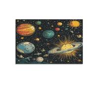 DNAVSOETR Cosmic Planets Cuadro En Lienzo Cuadros Decoracion Pinturas Murales Pintura Poster Impresiones Lienzo Para Salon Dormitorios Comedor Pasillo 08x12inch(20x30cm)