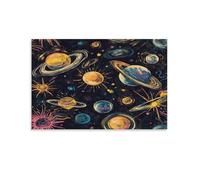 DNAVSOETR Cosmic Planets Cuadro En Lienzo Cuadros Decoracion Pinturas Murales Pintura Poster Impresiones Lienzo Para Salon Dormitorios Comedor Pasillo 12x18inch(30x45cm)