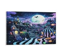 DNAVSOETR Halloween Village Cuadro En Lienzo Cuadros Decoracion Pinturas Murales Pintura Poster Impresiones Lienzo Para Salon Dormitorios Comedor Pasillo 20x30inch(50x75cm)