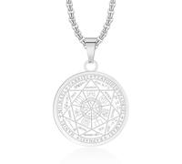 DNBVII Collar con colgante de siete arcángeles, sello de los siete arcángeles de acero inoxidable para hombres y mujeres, amuleto de protección, collar con colgante de moneda de Miguel con cadena