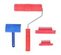 DNCG 4Pcs Wood Graining Painting Tool Set, Rubber Empaistic Wood Pattern Painting Roller Graining Painting Tool with Handle DIY Wood Grain Painting Pattern Tool for Furniture Wall Room Decoration/232