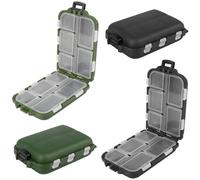 Dncvb 4 Piezas Caja de Señuelos 10 Compartimentos Contenedor de aparejos de pesca Caja Pesca Estanca Caja Pesca Pequeña Caja Almacenamiento Pesca para Anzuelos, Cebo