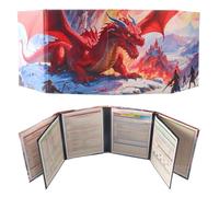 DND 5e DM Screen 8 Panel de Piel sintética de Lujo 2 Bolsillos oscilantes de borrado en húmedo y Hoja de Trucos Dungeon Master Dungeons and Dragons GM Terrain Accessories TTRPG Map Gift para