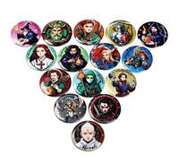 DND 5E - Juego de pines de insignia, 14 clases de personajes, pin de botón de hojalata de 5,8 cm, tecnología láser reflectante, duradero, colorido, D&D, decoración de juego de mazmorras y dragones,