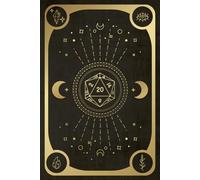 DND Character Journal and Campaign/Session 6x9 inch Notebook, Black & Gold Book of Magic Cover