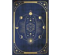 DND Character Journal and Campaign/Session 6x9 inch Notebook, Blue & Gold Star Cover