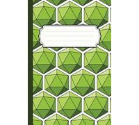 DnD d20 Notebook: Lime Green | 6 x 9 inches | 100 Lined Pages | College Ruled | Geometric d20 Dice Design | School, Studying, Work, Journaling, ... TTRPG | Simple yet Cool Aesthetic | Gift Idea